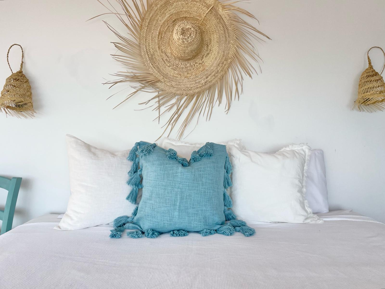 ROMANTICO  throw pillow cover with pom poms