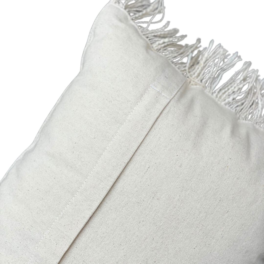 POSITANO - Set of 2 Natural Cushion Covers with fringes