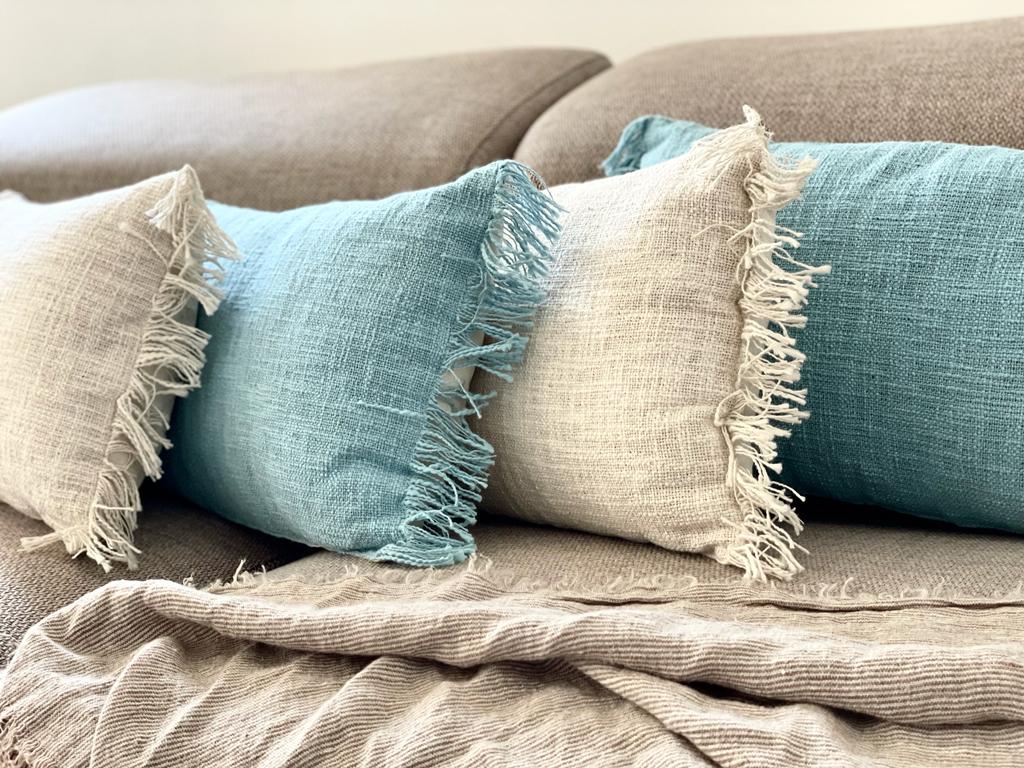 POSITANO - Set of 2 cushion covers with fringes