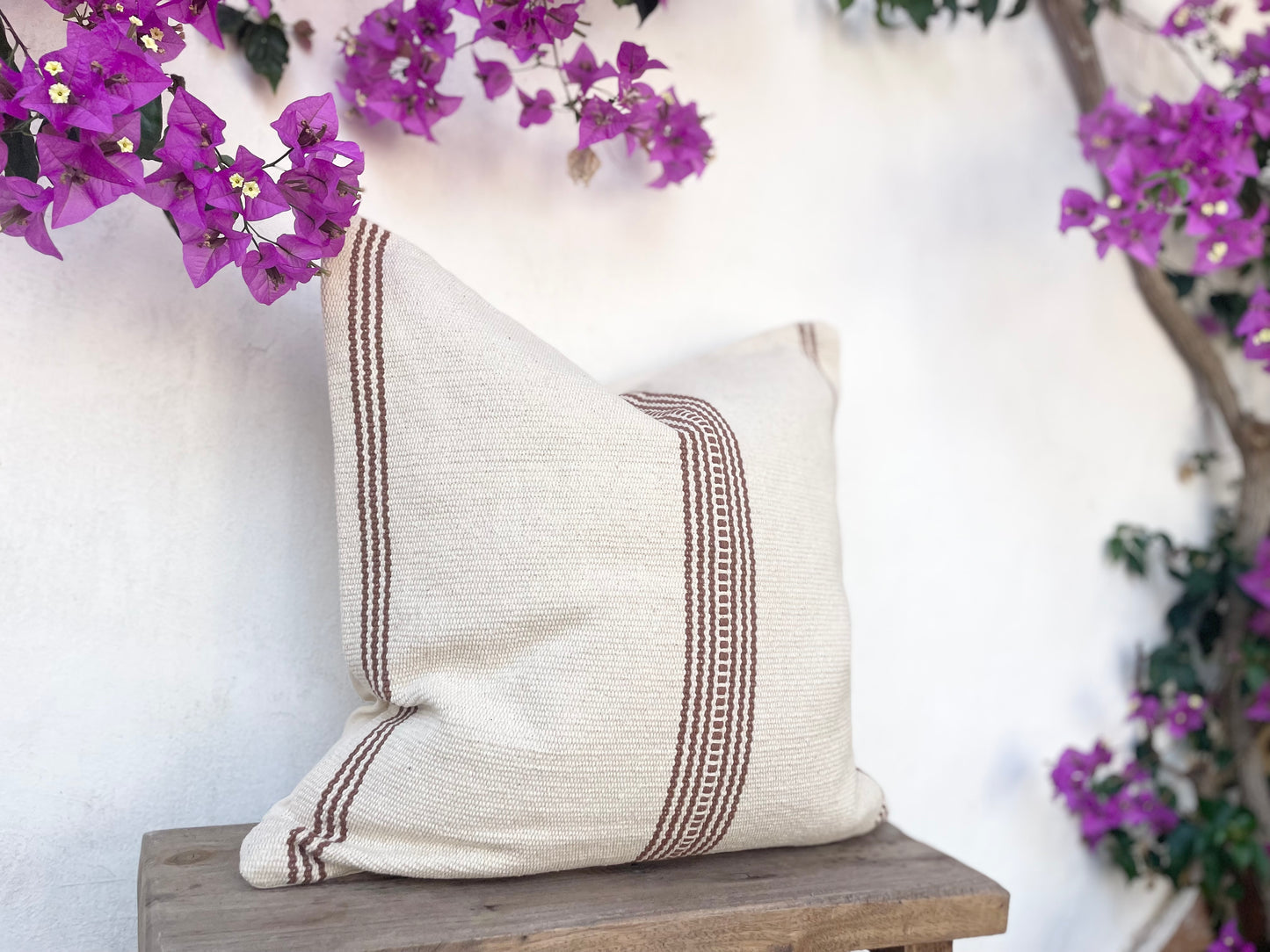 IBIZA - Striped Cushion Cover Thick Raw Cotton