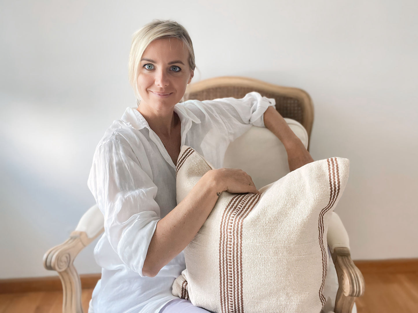 IBIZA - Striped Cushion Cover Thick Raw Cotton